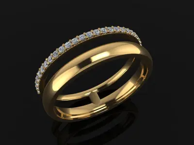 DOUBLE ROW STACK DIAMOND BAND RING MIX SIZE 4 5 6 7 8 9 10 3D print model