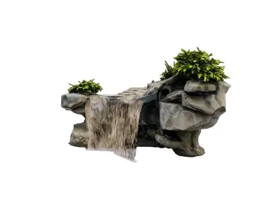 Natural Rock Waterfall 3D model