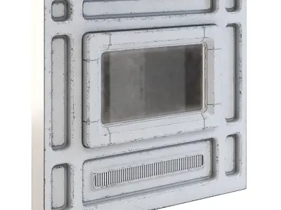 Futuristic Apartment Wall with Window 3D model