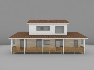 House model for background 41 Low-poly 3D model