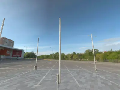 Wooden Electricity Pole with Concrete Connection - Object  025 Low-poly 3D model