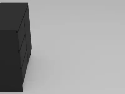 Dresser 2 - Variant 1 of 17 - Black Matte Low-poly 3D model