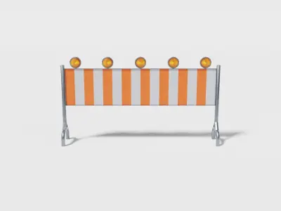 Street barriers Low-poly 3D model