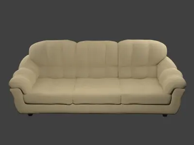 Couch - Tan Microfiber  Free low-poly 3D model