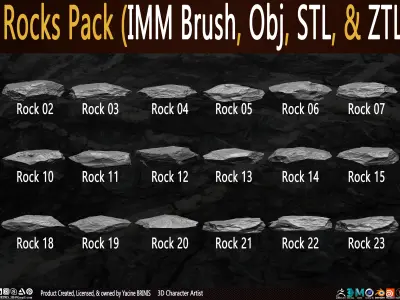 23 Rocks Pack Vol 01 Low-poly 3D model
