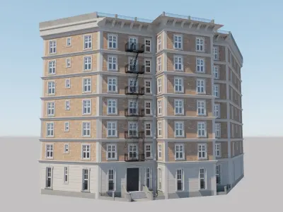New York City Apartment Building 03 THREEDEE INC Low-poly 3D model