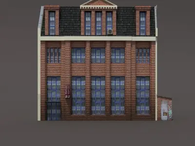 Apartment House Low Poly 3d Model 154 Low-poly 3D model