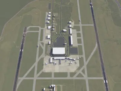 Jackson - Medgar Wiley Evers Airport - JAN Low-poly 3D model