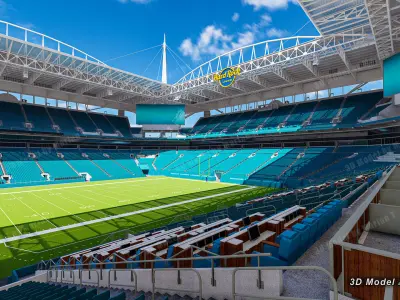 Hard Rock Stadium Miami-Florida USA Low-poly 3D model