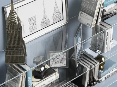 Decor Set 3 glass shelf 3D model