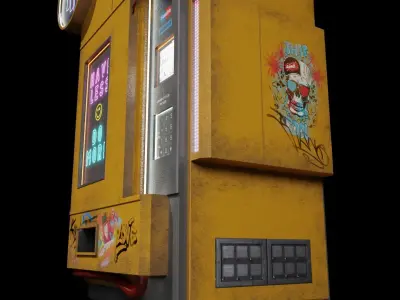 Cyberpunk Vending Machine Low-poly 3D model buy