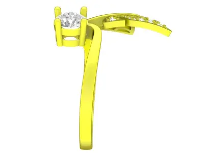 Elegant Butterfly Gemstone Ring Jewelry Design 4513 3D print model