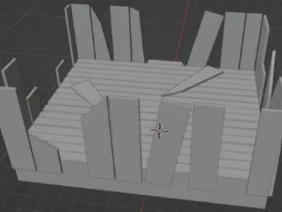 Fired house for game Low-poly 3D model