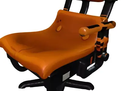 Vintage Industrial Swivel Desk Chair Low-poly 3D model