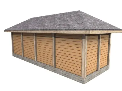 covered terrace Low-poly 3D model