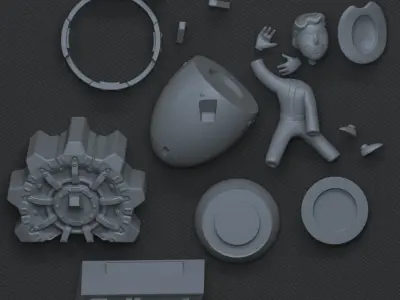 VAULT BOY RIDING NUKE -FALLOUT- 3D print model