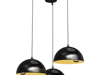 Ball 2 black ceiling hanging lamp led chandelier 3D model