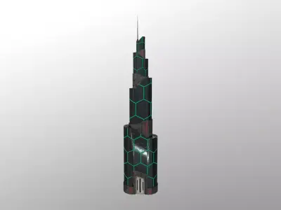 Cyberpunk City - Building 46 Low-poly 3D model