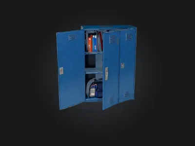 Realistic School Locker Model Low-poly 3D model
