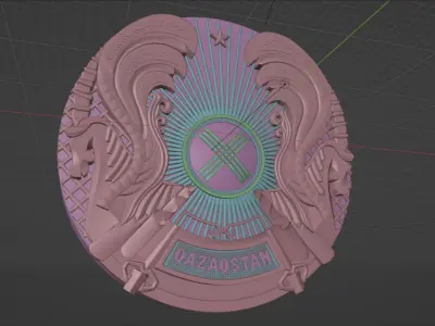 The State emblem of the Republic of Kazakhstan 3D model