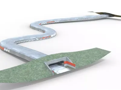 Tunnel Road Low-poly 3D model