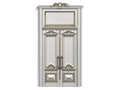 Door0011 ornate wooden door 3D model