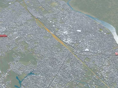 Moradabad Uttar Pradesh India 15km AI Low-poly 3D model