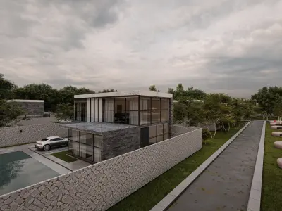 Modern Minimalist Villa Community Render Ready Lumion Scene 3D model