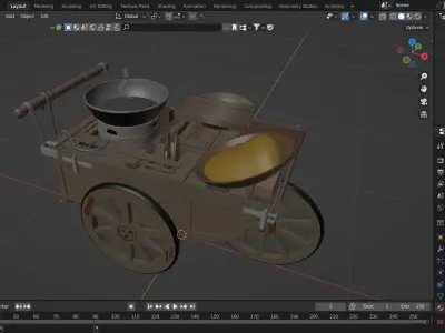Corn Cart Low-poly 3D model