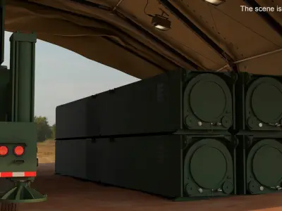  LRHW Missile Trailer with Camouflage Tent Green 