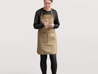Humano Waitress Cafe Waiter Woman 043-3400 3D model