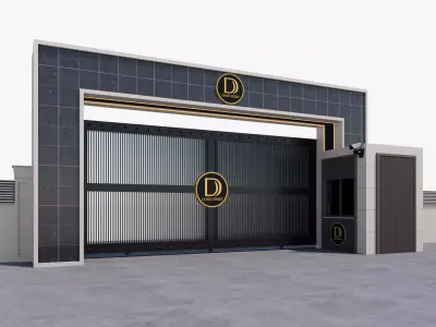 Main Site Entrance Gate Door 3D model