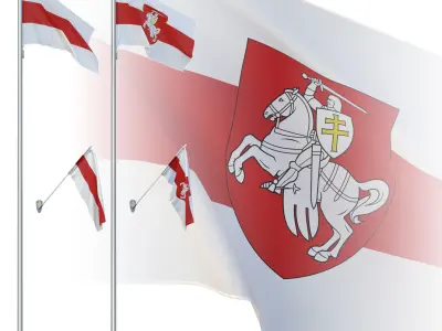 Flagpole Belarus Free 3D model