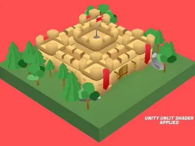 Low Poly Castle Pack 3D model