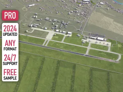 Podgorica Airport - Aerodromi Crne Gore Low-poly 3D model