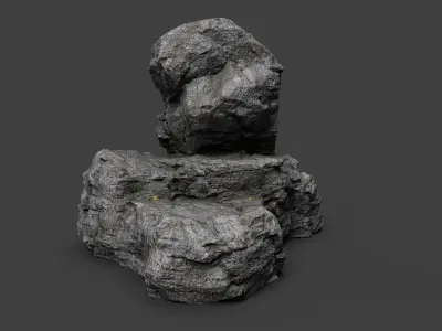 Cliff Rock 4-2 Low-poly 3D model