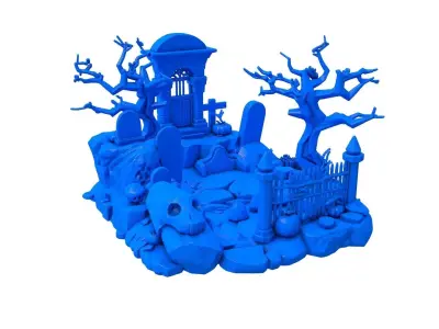 Halloween Ghost -  Haunted House -  Halloween Graveyard  3D print model