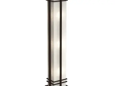 Deco Style Walnut Column 3D model