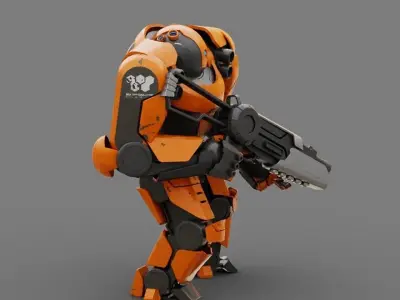 Doom Fighter Rigged character 3D model