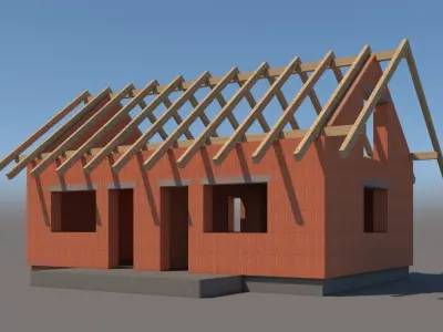 House Construction Site 001 Low-poly 3D model