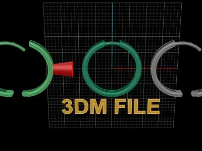Earring Hoop MID SIZE 15mm Inside Diameter  3D print model