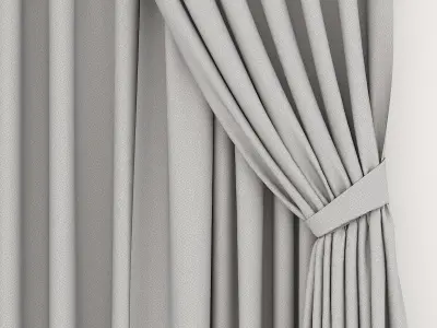 curtain -1 curtains with zebra Low-poly 3D model