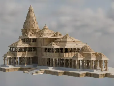 Detailed Vedic Temple - Ancient Mythical Architecture Concept 3D model