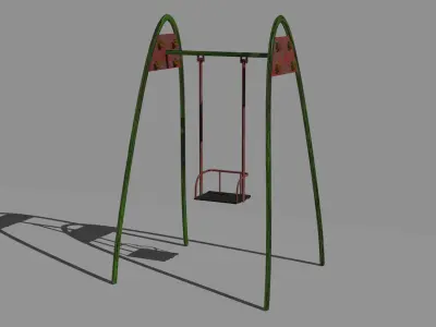 Rusty swing Low-poly 3D model