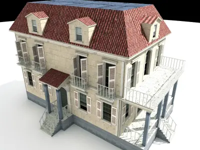 Residential house 02 Low-poly 3D model