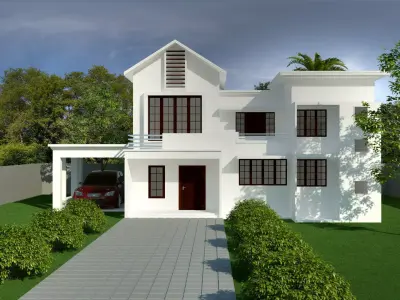 exterior house  Low-poly 3D model
