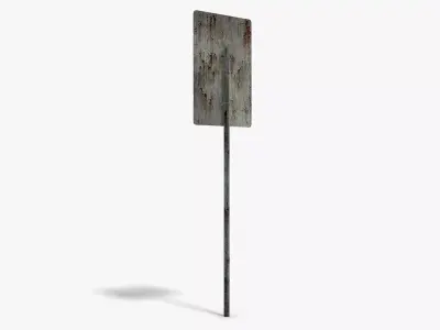 Damaged No Parking Sign Low-poly 3D model