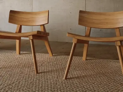 Modern Parota Wood Lounge Chair - 3dsMax  Corona  3D model