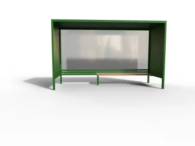 Modern bus stop Low-poly 3D model purchase