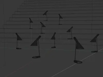 Louis Poulsen Arne Jacobsen Table Lamp Scene Free 3D model